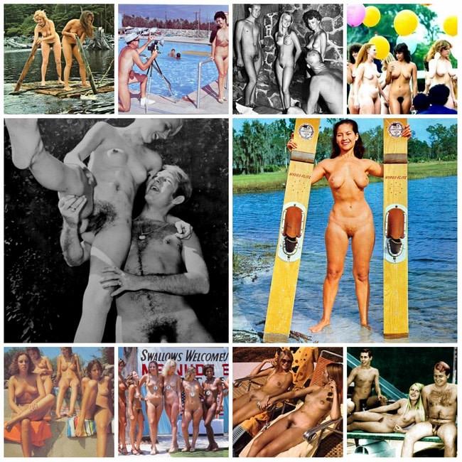 Rétro photo de famille nudisme nouvelle collection [Naturisme France]